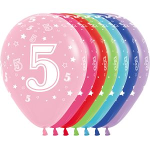 11" Number 5 Assortment (50pcs) Balloons
