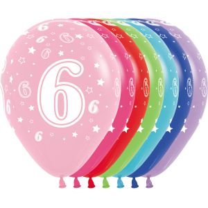 11" Number 6 Assortment (50pcs) Balloons