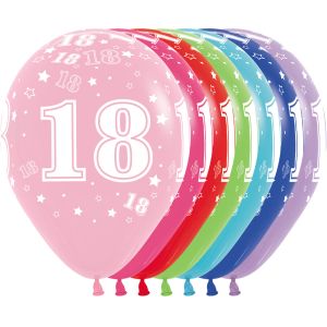 11" Number 18 Assortment (50pcs) Balloons