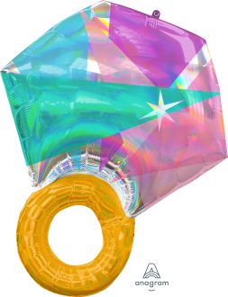 SuperShape Iridescent Wedding Ring Balloon