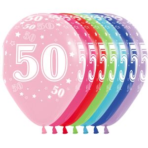 11" Number 50 Assortment (50pcs) Balloons