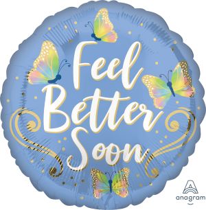 18" Feel Better Butterflies Balloon