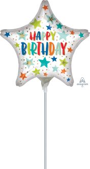 04" Happy Birthday Stars and Dots Balloon