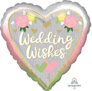18" Wedding Wishes Ombre Balloon
