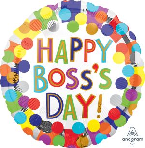 Standard Boss's Day Bursty Dots Balloon