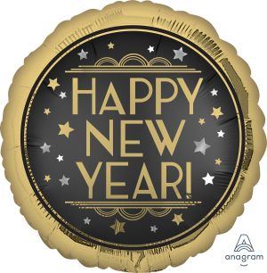 18" Vintage Satin New Year Balloon