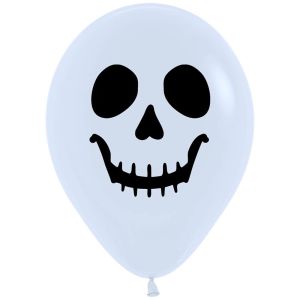 11" Skull Face White (50pcs) Balloons