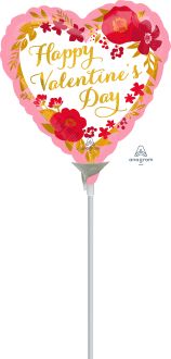 09" Happy Valentines Day Floral Wreath Balloon