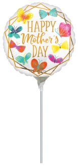 09" Happy Mothers Day Gold Trim Balloon