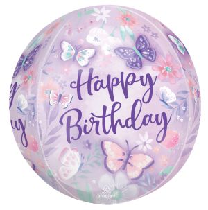 Orbz Flutters Happy Birthday Balloon