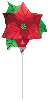 Mini Shape Satin Infused Poinsettia Balloon