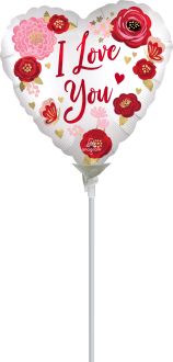 09" Satin Love You Flowers Balloon