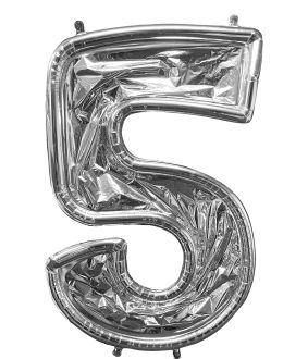 52" BalloonFormz Silver Number 5