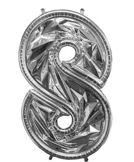 52" BalloonFormz Silver Number 8