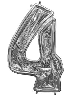 52" BalloonFormz Silver Number 4