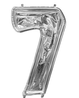 52" BalloonFormz Silver Number 7