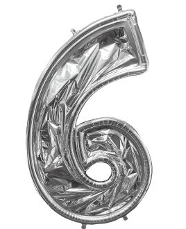 52" BalloonFormz Silver Number 6