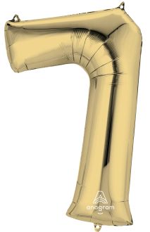 34" White Gold Number 7 Balloon