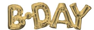 Phrase Bday White Gold Balloon
