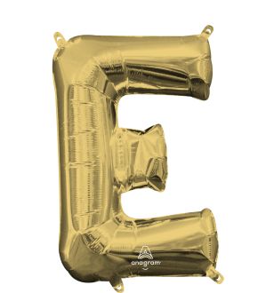 16" White Gold Letter E Balloon