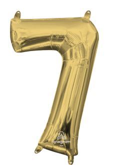 16" White Gold Number 7 Balloon