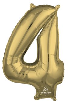 26" White Gold Number 4 Balloon