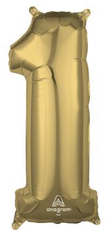 26" White Gold Number 1 Balloon