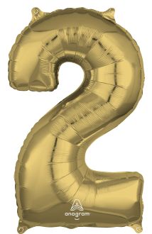 26" White Gold Number 2 Balloon