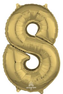 26" White Gold Number 8 Balloon