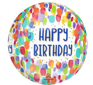 Orbz Painterly Dots Birthday Balloon
