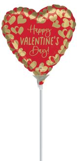 09" Golden Happy Valentines Day Balloon
