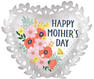 Supershape Happy Mothers Day Satin Intricate Blooms Balloon