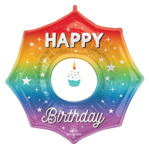 SuperShape Cupcake Happy Birthday Balloon