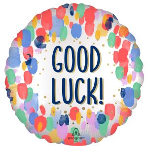 Standard Satin Painterly Dots Good Luck Balloon