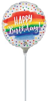04" Satin Happy Birthday Dots Balloon