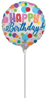 04" Satin Happy Birthday Orbs Balloon