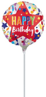 04" Satin Happy Birthday Star Balloon