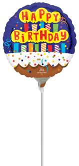 09" Happy Birthday Candles and Cake Balloon