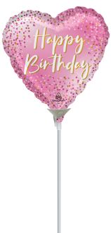 09" Happy Birthday Sparkle Heart Balloon