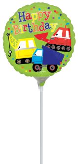 09" Happy Birthday Trucks Balloon