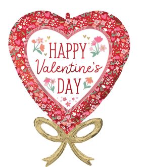 SuperShape Happy Valentines Day Boho Bow Balloon