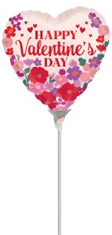 09" Happy Valentines Day Satin Floral Bright Chintz Balloon