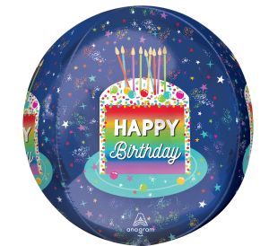 Orbz Rainbow Slice Happy Birthday  Balloon