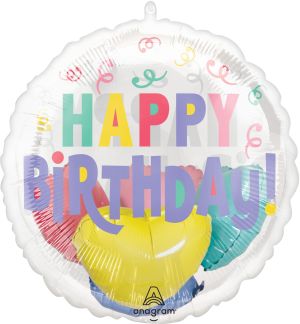 Insiders Pastel Confetti Happy Birthday Balloon