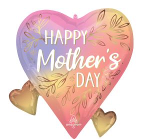 Supershape Happy Mothers Day Botanical Traces Hearts Balloon