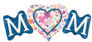 SuperShape Mom Sprinkled Hearts Balloon