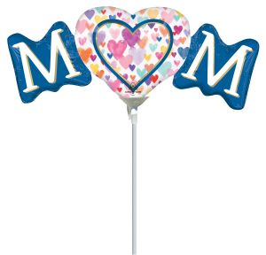 Minishape Mom Sprinkled Hearts Balloon