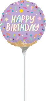 09" Ice Cream Party Happy Birthday Balloon