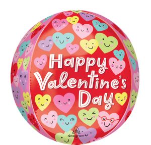 Orbz Valentine Happy Hearts Balloon
