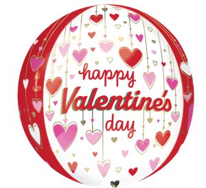 Orbz Happy Valentines Day Dangling Hearts Balloon